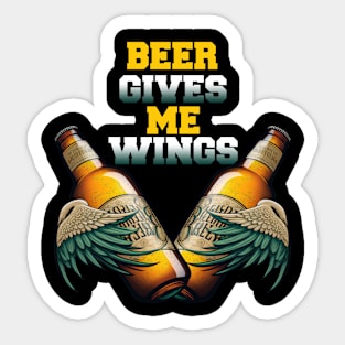 Beer gives me wings Sticker